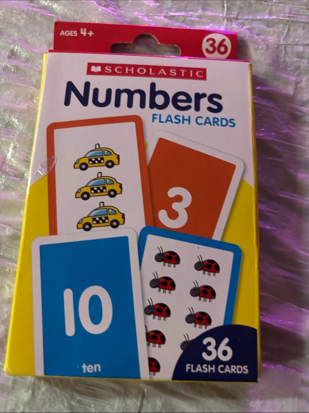 Scholastic Numbers Flash Cards - Blue, Orange, Yellow, Red